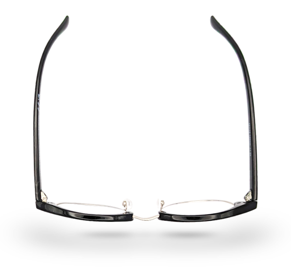 Eyelevel-UK Albany black and gold semi-rimless browline reading glasses viewed from above
