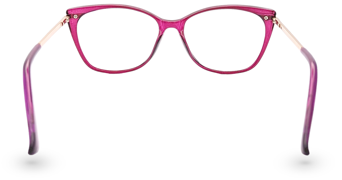 Eyelevel-UK Barbados reading glasses featuring a pink cat-eye frame with slim metallic temples on a white background
