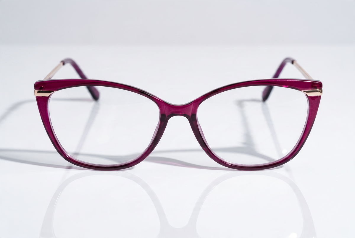 Eyelevel-UK Barbados reading glasses featuring a pink cat-eye frame with slim metal-look temples on a white surface.