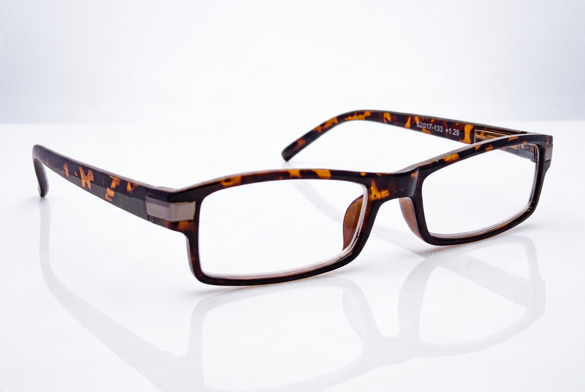 Eyelevel-UK Attorney brown tortoise shell rectangular reading glasses with clear magnifying lenses