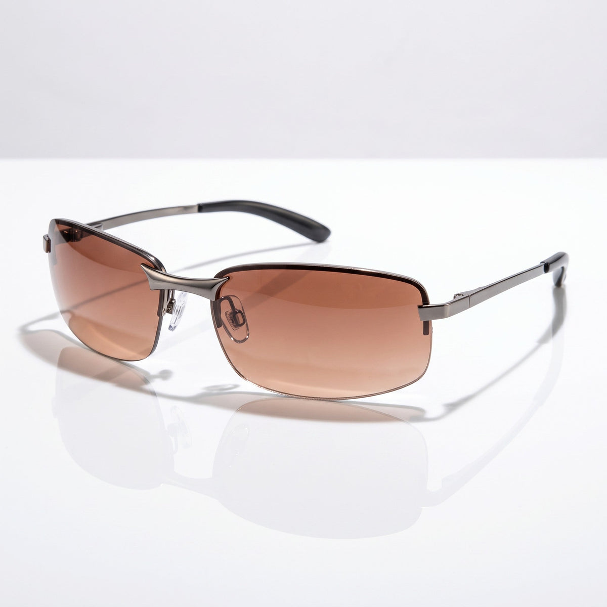 Eyelevel-UK Daytona driving sunglasses with gunmetal frames and high density brown lenses for road contrast.
