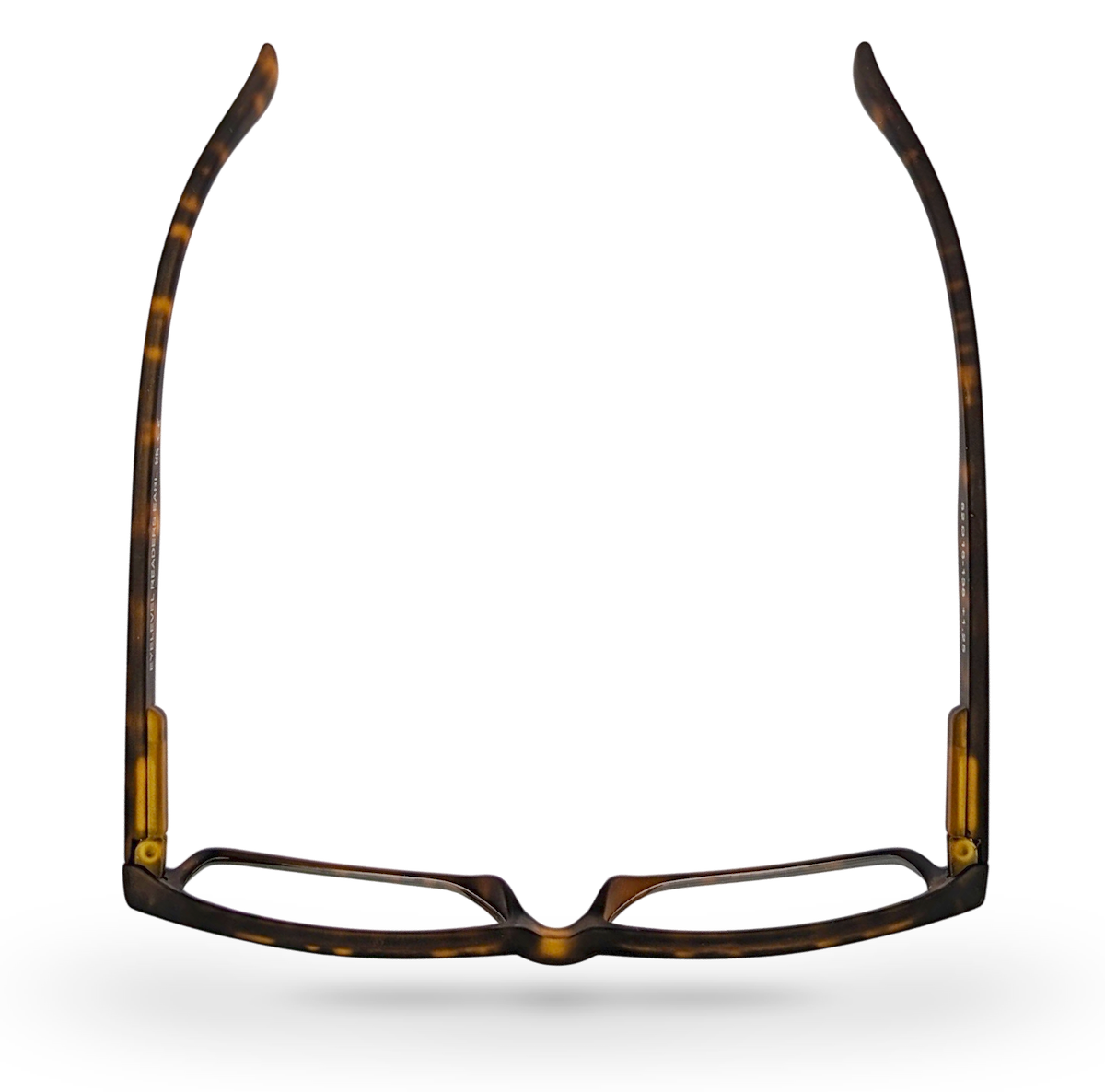 Eyelevel-UK Earl reading glasses with a brown tortoiseshell rectangular frame viewed from above