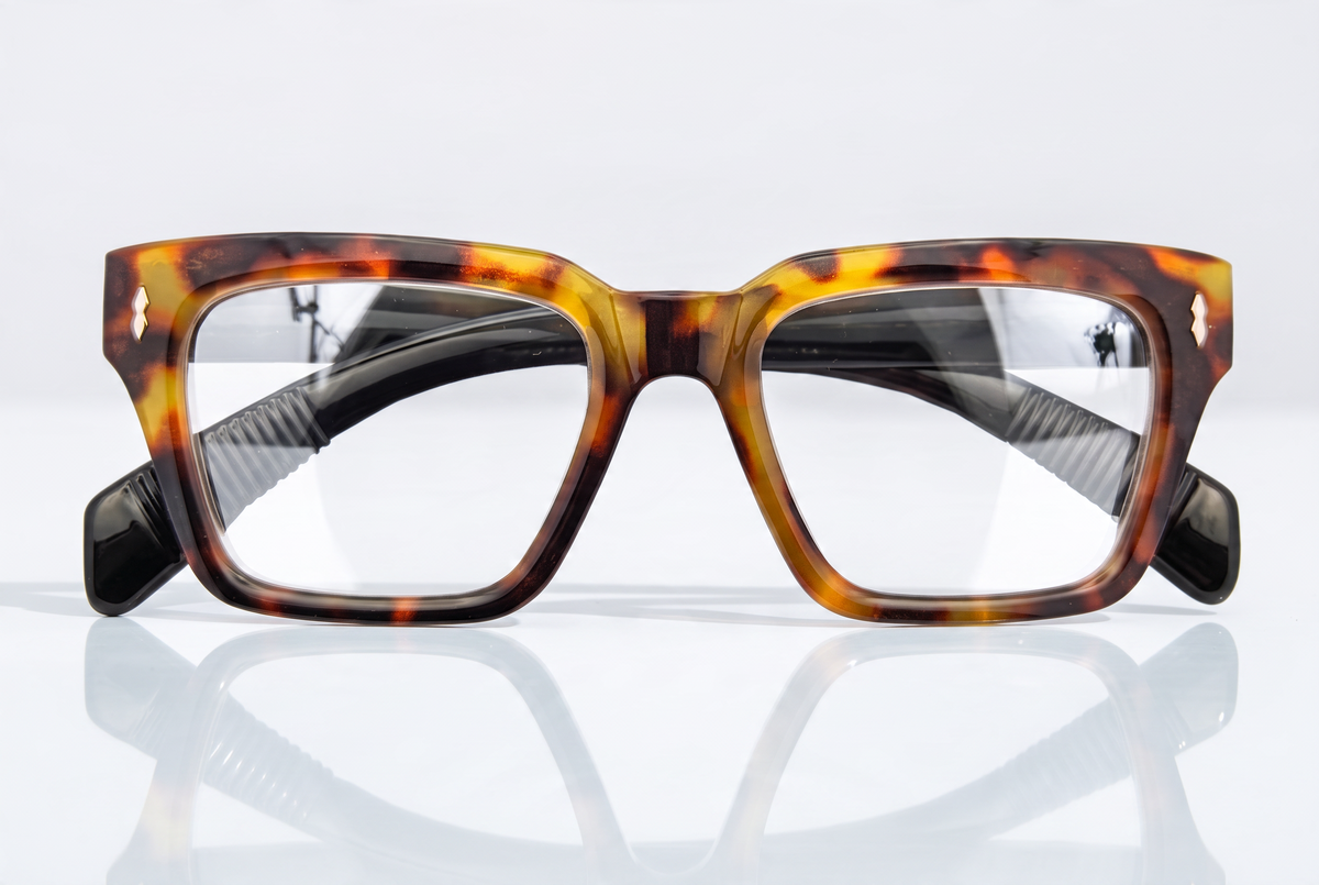Eyelevel-UK Havana reading glasses with a brown tortoiseshell square plastic frame and clear magnifying lenses