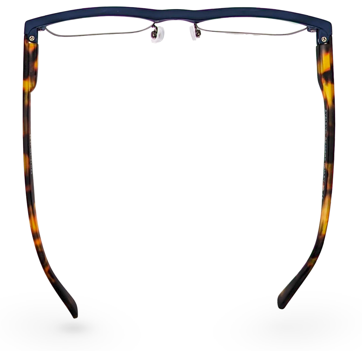 Eyelevel-UK Henley reading glasses featuring a blue top frame and tortoiseshell temples in a rectangular shape.