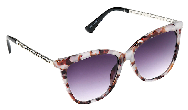 Eyelevel-UK Hope square sunglasses in tortoiseshell and silver with grey gradient lenses