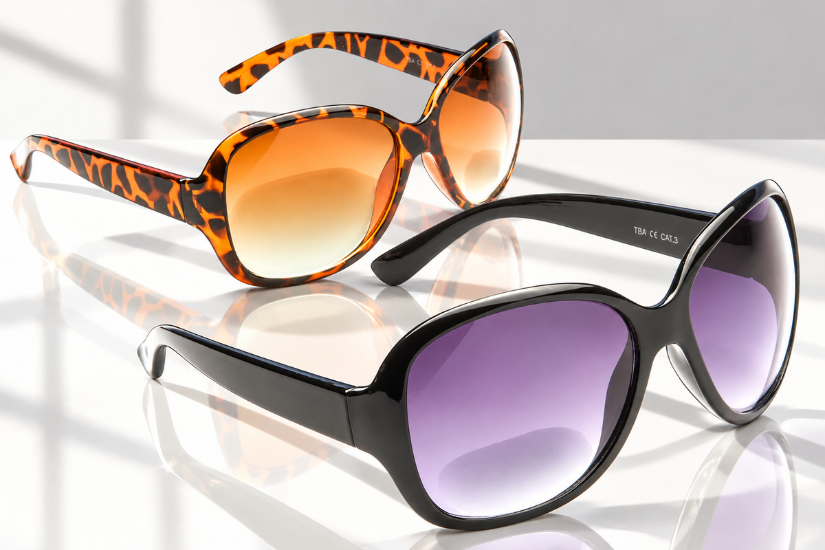 Eyelevel-UK Kate oversized fashion sunglasses in black with grey lenses and brown tortoiseshell with brown lenses