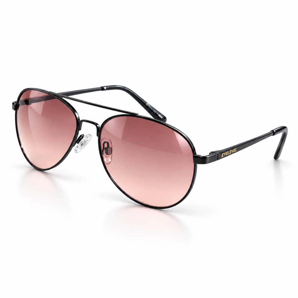 Eyelevel-UK Roadster driving sunglasses with a matt black frame and warm high density tinted lenses for road glare.