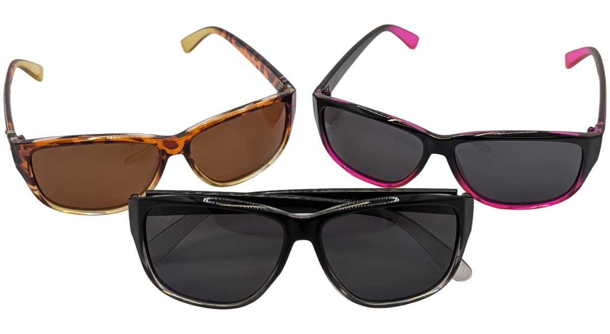Eyelevel-UK Sophia rectangular polarized sunglasses in three colour variations with UV400 protection