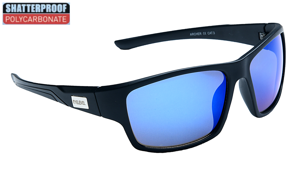 Archer Black With Blue Lens Polycarbonate Sports