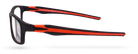 Eyelevel-UK Active Red reading glasses with a black rectangular frame and vibrant red temple detailing