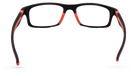 Eyelevel-UK Active Red reading glasses featuring a black rectangular plastic frame with vibrant red temple accents.