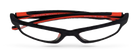 Eyelevel-UK Active Red reading glasses with black rectangular frames and bright red temple detailing folded