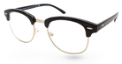 Eyelevel-UK Albany black and gold browline reading glasses with a semi-rimless frame design.