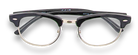 Eyelevel-UK Albany black and gold browline reading glasses with semi-rimless frame and clear magnifying lenses