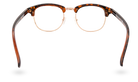 Eyelevel-UK Albany brown tortoiseshell and gold semi-rimless browline reading glasses seen from the back