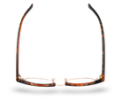 Eyelevel-UK Albany brown tortoiseshell semi-rimless reading glasses with gold accents in a retro browline style.