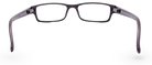 Eyelevel-UK Alfie black rectangular reading glasses with clear lenses viewed from the back