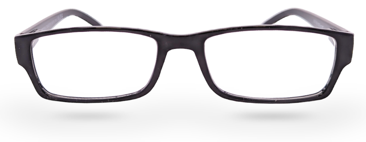 Eyelevel-UK Alfie black rectangular reading glasses with a slim plastic frame for everyday use.