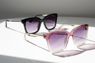 Eyelevel-UK Anastacia oversized square sunglasses in black and rose crystal frames with gradient lenses
