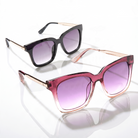 Eyelevel-UK Anastacia oversized square sunglasses in black and rose crystal frames with gradient lenses.