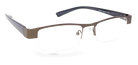 Eyelevel-UK Apollo semi-rimless rectangular reading glasses with bronze-tone frame and dark temples