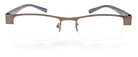 Eyelevel-UK Apollo semi-rimless reading glasses with a bronze rectangular frame and dark temples.