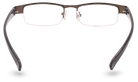 Eyelevel-UK Apollo semi-rimless reading glasses with bronze rectangular frames and dark temples, viewed from behind.