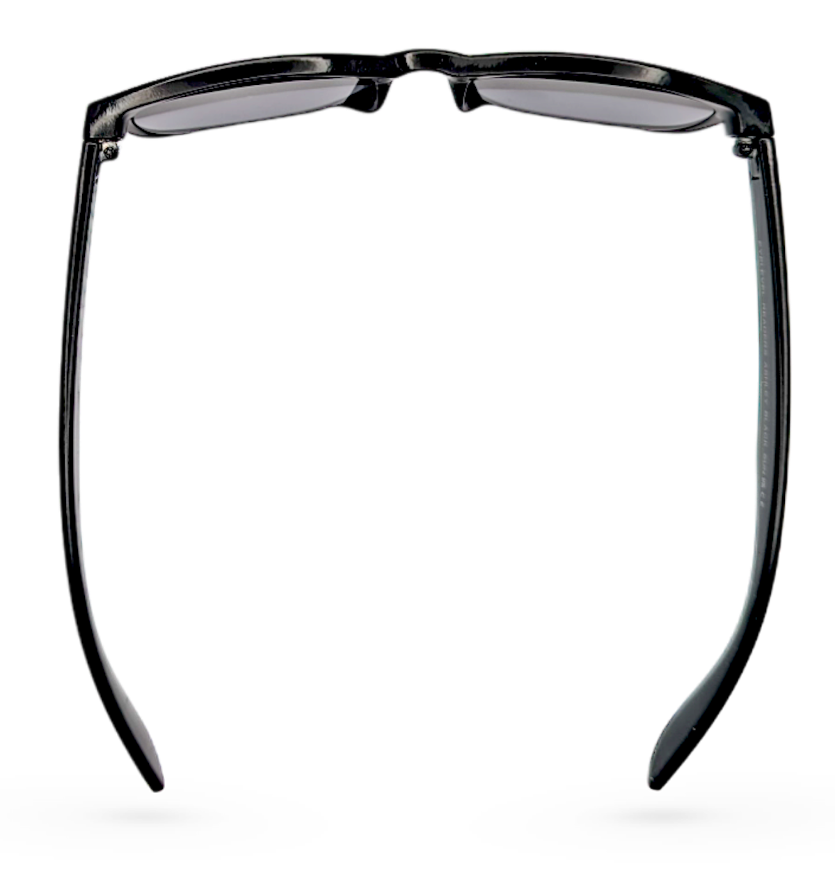 Eyelevel-UK Ashley black rectangular sun readers with tinted UV400 magnifying lenses, viewed from above.