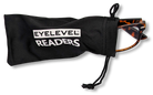 Eyelevel-UK Ashley Brown reading glasses with tortoiseshell rectangular frames inside a black drawstring pouch