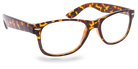 Eyelevel-UK Ashley Brown reading glasses with a rectangular tortoiseshell plastic frame and clear magnifying lenses.