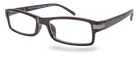 Eyelevel-UK Attorney black reading glasses with a slim rectangular plastic frame and clear magnifying lenses