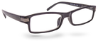 Eyelevel-UK Attorney black rectangular reading glasses with slim plastic frames and clear magnifying lenses