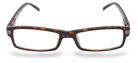 Eyelevel-UK Attorney Brown rectangular reading glasses with a classic tortoiseshell plastic frame.