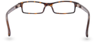 Eyelevel-UK Attorney Brown reading glasses with a slim rectangular tortoiseshell plastic frame, back view.