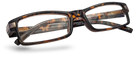 Eyelevel-UK Attorney brown rectangular reading glasses with a classic tortoiseshell plastic frame.