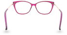 Eyelevel-UK Barbados reading glasses featuring a pink cat-eye frame with slim metallic temples on a white background
