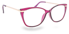 Eyelevel-UK Barbados cat-eye reading glasses with a translucent pink frame and slim metallic temples.