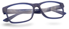 Eyelevel-UK Berlin reading glasses featuring a blue and black rectangular plastic frame with clear magnifying lenses.