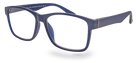Eyelevel-UK Berlin reading glasses with a blue rectangular plastic frame and clear magnifying lenses.