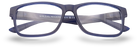 Eyelevel-UK Berlin reading glasses with a blue and black rectangular plastic frame and clear magnifying lenses