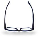 Eyelevel-UK Berlin reading glasses with blue and black rectangular plastic frames viewed from above