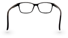 Eyelevel-UK black rectangular reading glasses with blue-light-filtering lenses seen from the back