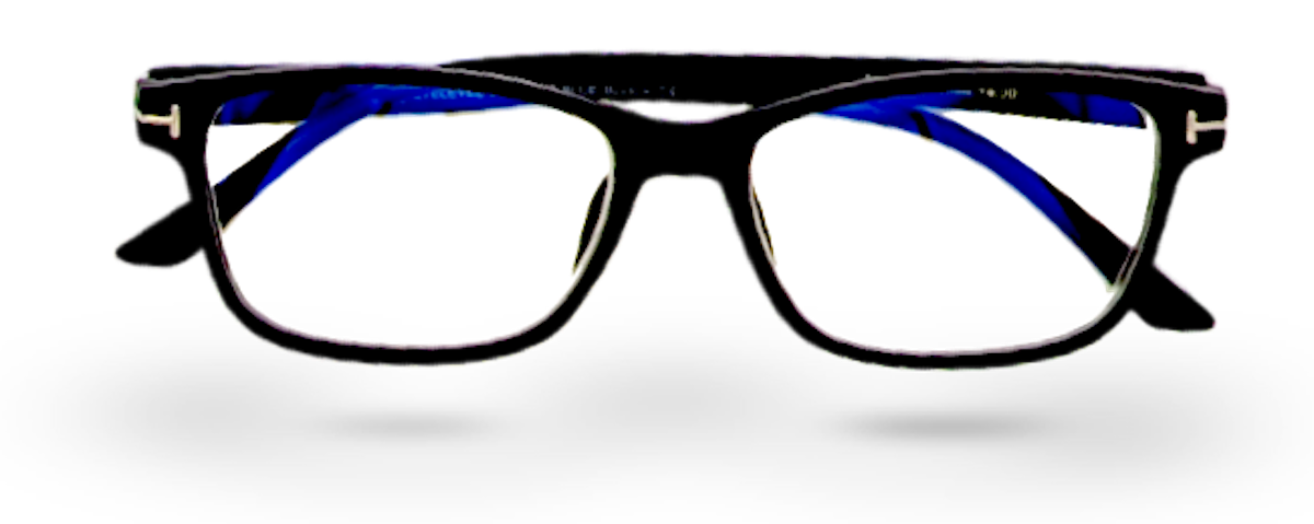 Eyelevel-UK black rectangular reading glasses with blue-light-filtering lenses for digital screen use