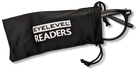 Eyelevel-UK Boston black round reading glasses partially inside a black branded fabric drawstring storage pouch