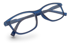 Eyelevel-UK Cambridge Blue rectangular reading glasses with clear magnifying lenses and a classic plastic frame.