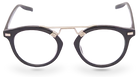 Eyelevel-UK Boston black round reading glasses with a mixed-material frame and silver-tone metal bridge detailing.