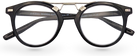 Eyelevel-UK Boston black round reading glasses with a metal bridge and clear magnifying lenses