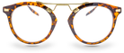 Eyelevel-UK Boston brown tortoiseshell round reading glasses with gold-tone metal bridge detailing