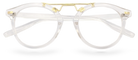 Eyelevel-UK Boston round reading glasses with a transparent frame and gold-tone bridge detailing.