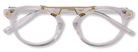 Eyelevel-UK Boston clear round reading glasses with a transparent frame and pale gold-tone metal bridge detailing.